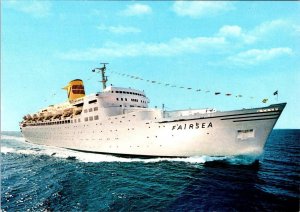 Sitmar Cruises Advertising   SHIP FAIRSEA   Liberian Registry  4X6 Postcard