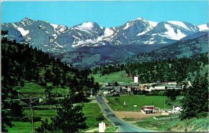 Estes Park Rocky Mountain National Park Eastern Entrance CO Chrome Postcard 
