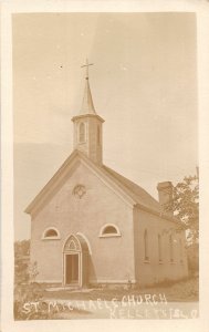 J25/ Kelleys Island Ohio RPPC Postcard c1910 Lake Erie St Michaels Church  87