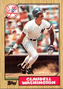 1987 Topps Baseball Card Claudell Washington Shortstop New York Yankees sun0736