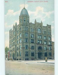 Unused Divided-Back LIBRARY SCENE Sioux City Iowa IA d6135