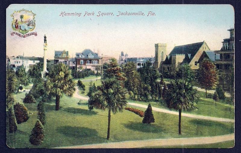 Hemming Park Square Jacksonville Florida unused c1910's