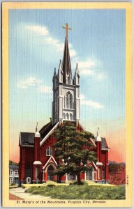 Saint Mary's Of The Mountains Virginia City Nevada Parish Church Posted Postcard