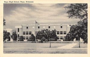 Hope Arkansas birds eye view Hope High School linen antique pc Z28839