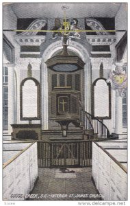 Interior St. James Church, GOOSE CREEK, South Carolina, 1900-1910s