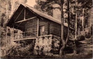 Postcard The Log Cabin at MacDowell Colony in Peterborough, New Hampshire