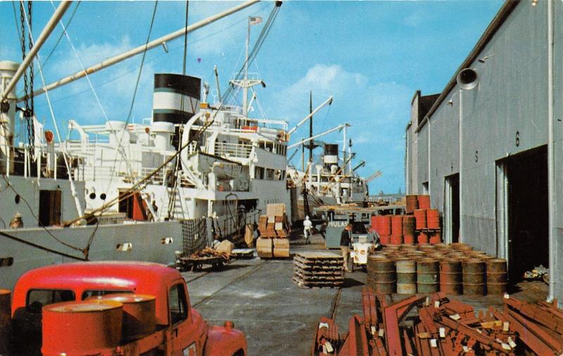 New Orleans Louisiana~Dock Scene~Classic Truck Foreground~1950s Pc