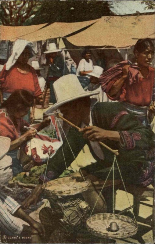 Chichicastenango Guatemala Market Scene Used Postcard