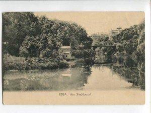 3045373 LATVIA RIGA Am Stadtkanal view Vintage RPPC