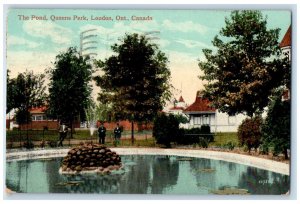 1913 The Pond Queens Park London Ontario Canada Antique Posted Postcard 