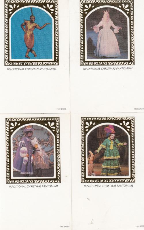 Traditional Christmas Pantomime 4x Jester African Dancer Benham Postcard s