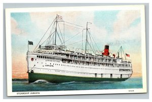 Vintage 1920's Advertising Postcard Passenger Steamship Juniata Great Lakes
