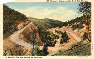 Montana Flint Creek Hill Horseshoe Curve Curteich