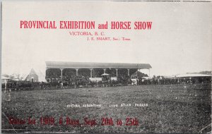 Victoria BC Provincial Exhibition & Horse Show 1909 Unused Hibben Postcard G68