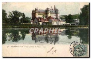 Postcard Old Chateau Pierrefonds and Lac