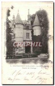 Old Postcard Châteauneuf-sur-Cher Chateau Facade Clock