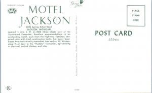 JACKSON, MI Michigan    MOTEL JACKSON     c1950s    Roadside   Postcard