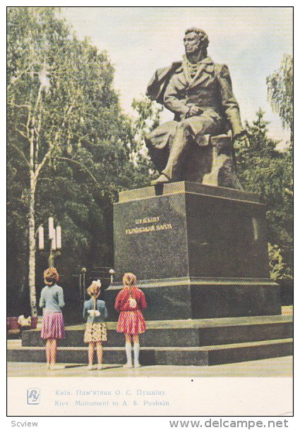 KIEV. Monument to A.S.Pushkin , Russia , 1963