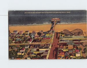 Postcard Aerial View of Old Orchard & Ocean Pier Old Orchard Beach Maine USA