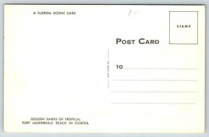 Fort Lauderdale  Florida  Beach Scene  Postcard