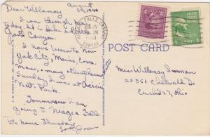 Looking up Chasm at Ausable Chasm NY New York Note US & Canada Stamps! pm 1949