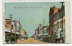 San Antonio Street El Paso Texas 1907c postcard