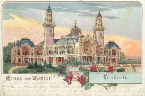 Gruss aus Zurich Tronhalle 1900 chromo litho postcard Switzerland 
