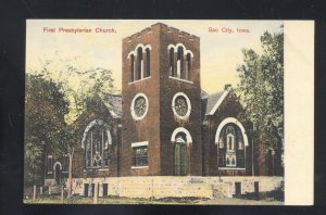 SAC CITY IOWA FIRST PRESBYTERIAN CHURCH CE WHEELOCK VINTAGE POSTCARD