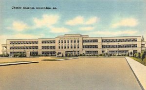 ALEXANDRIA, LA Louisiana   CHARITY HOSPITAL   c1940's Tichnor Linen Postcard