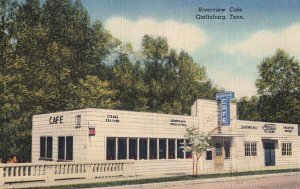 Postcard Riverview Cafe Gatlinburg TN