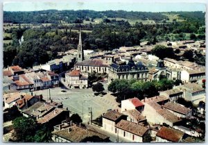 Postcard - Aerial View, The Center - Coutras, France