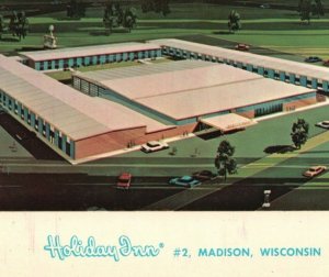 Vintage Postcard Holiday Inn #2 Madison WI Wisconsin Hwy I-90 Indoor Pool