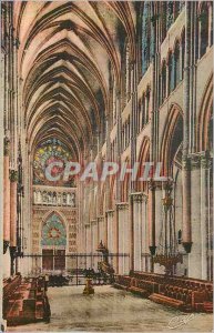 305 Old Post Card cathedral of Reims taking the view nave chancel