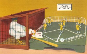 LPD23  Chicken Playing Baseball Game   Postcard