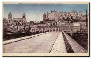 Old Postcard Saint Aignan Church and Chateau mill