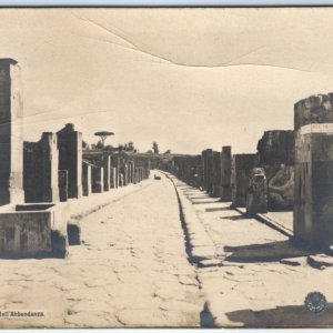 c1900s Pompei Via dell'Abbondanza RPPC Main Street Ancient Ruins Real Photo A132