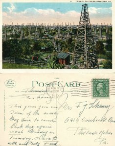 BRADFORD PA TRIUMPH OIL FIELDS 1921 ANTIQUE POSTCARD