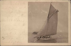 Toledo Ohio OH Put-in-Bay Sailboat Sailing c1910 Real Photo Postcard