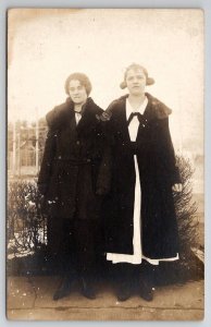 RPPC Two Edwardian Women Mother And Daughter Long Coats Postcard S28