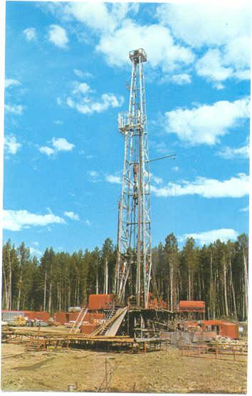 Oil Drilling Derrick near Fort Nelson, British Columbia, Chrome