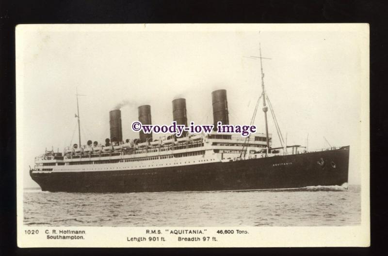 LS1329 - Cunard Liner - Aquitania - postcard by C R Hoffmann