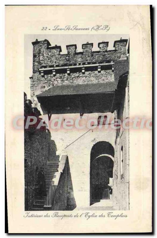 Postcard Old Luz St Sauveur church walls Templar