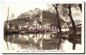 Old Postcard The Auvergne Cantal St Flour Les Rives du Landers