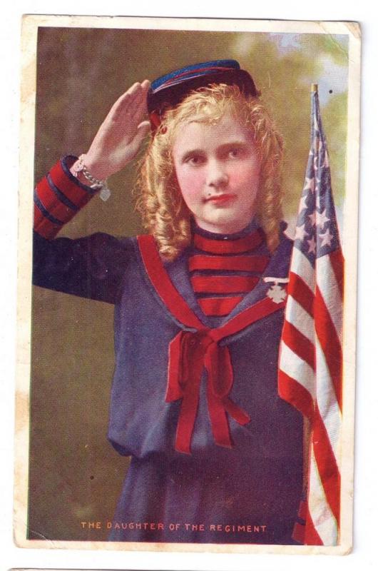 Daughter of the Regiment Vintage Patriotic Postcard