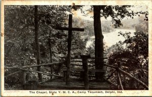 Chapel At State YMCA Camp Tecumseh Delphi Indiana IN 1939 WB  Postcard B9