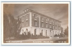 Klamath Falls Oregon OR Postcard RPPC Photo US Post Office Building 1949 Vintage