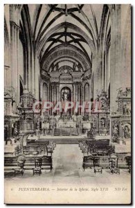 Old Postcard Spain Espana Spain Fuenterrabia Interior de la Iglesia