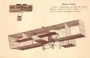 VOISIN BIPLANE DELAGRANGE DE RUE DE CATERS AIRPLANE AVIATION FRANCE POSTCARD 09