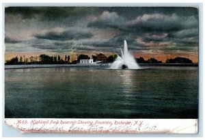 1907 Highland Park Reservoir Showing Fountain Lake Rochester New York Postcard