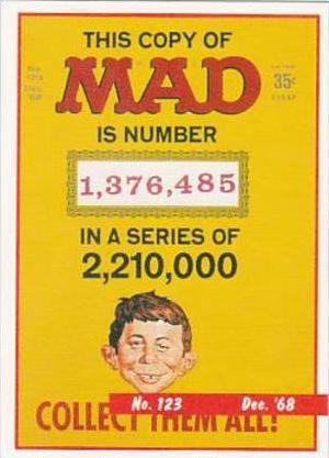 Lime Rock Trade Card Mad Magazine Cover Issue No 123 Dec 1968